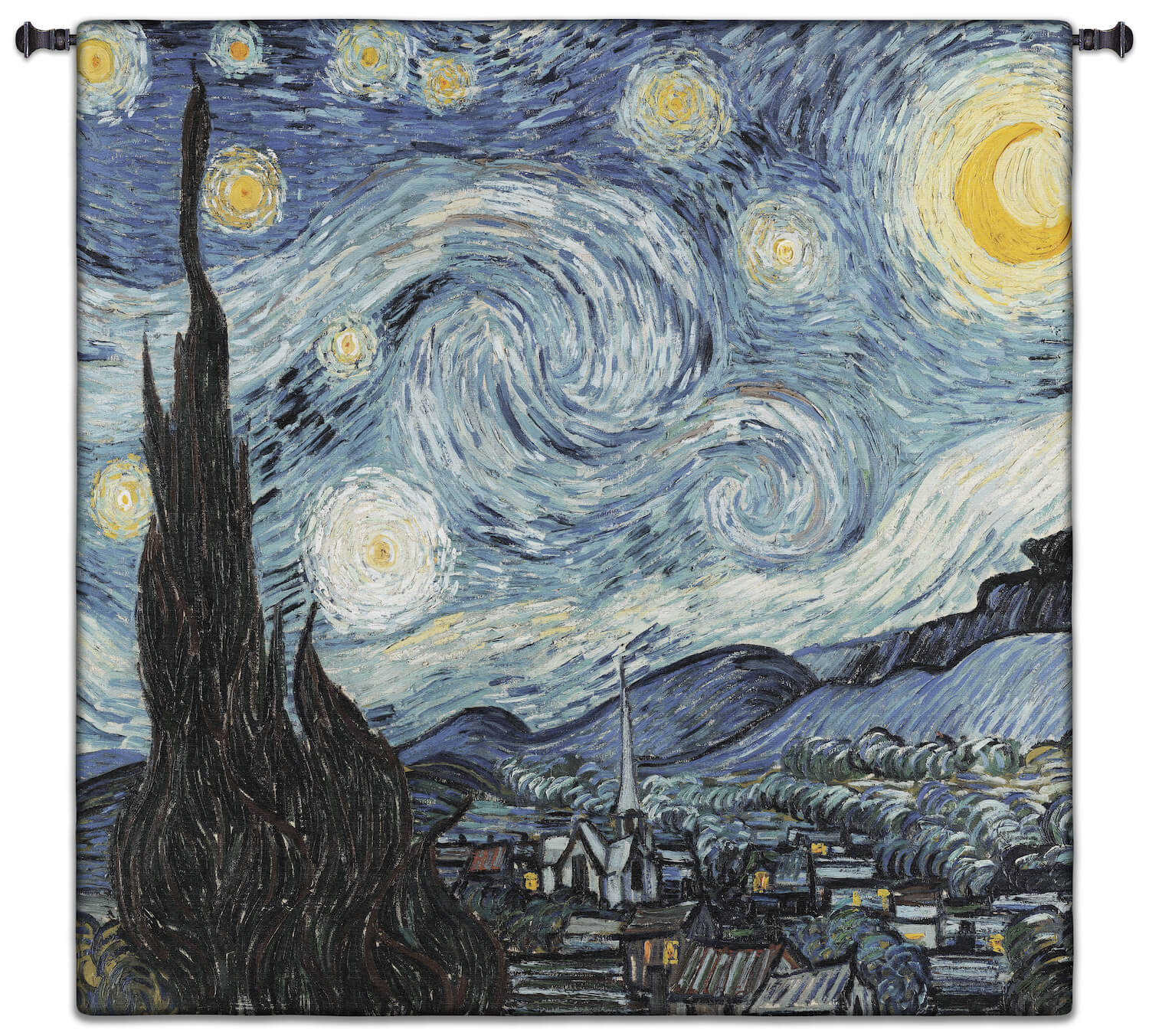 Starry Night Van Gogh Square Wall Tapestry