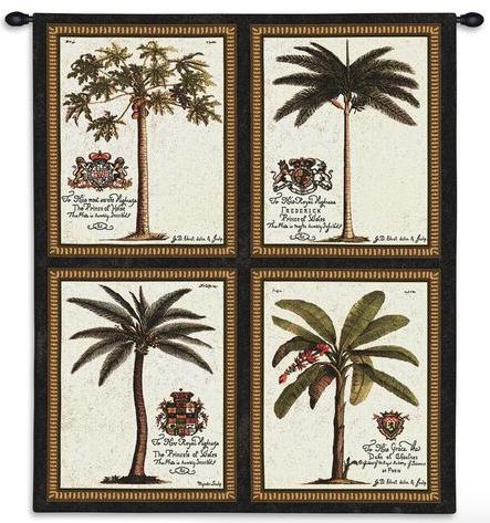 Royal Palm Wall Tapestry C-0821, 0821-Wh, 0821C, 0821Wh, 10-29Incheswide, 26W, 30-39Inchestall, 34H, Carolina, USAwoven, Dowel, Green, Palm, Royal, Tapestry, Tree, Vertical, Wall, Wood, tapestries, tapestrys, hangings, and, the