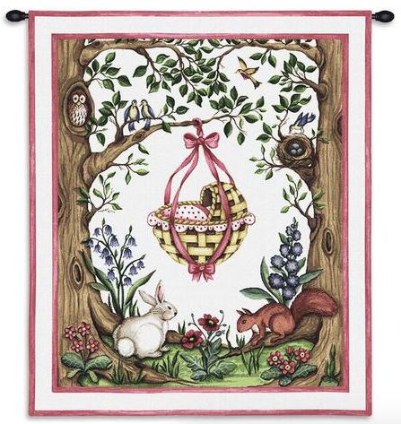 Rockabye Pink Baby Girl Wall Tapestry C-0914, 0914-Wh, 0914C, 0914Wh, 10-29Incheswide, 26W, 30-39Inchestall, 34H, Baby, Carolina, USAwoven, Children, Dowel, Girl, Pink, Rockabye, Tapestry, Vertical, Wall, Wood, tapestries, tapestrys, hangings, and, the