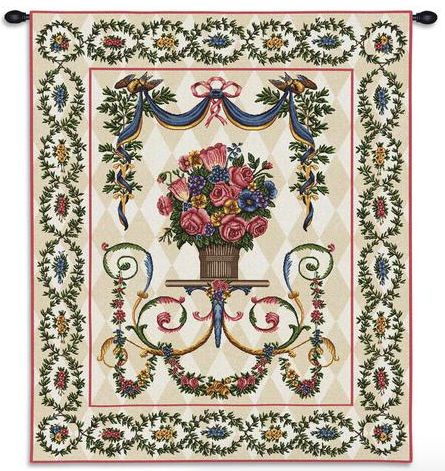 Floral Majesty Wall Tapestry C-1000, 10-29Incheswide, 1000-Wh, 1000C, 1000Wh, 26W, 30-39Inchestall, 34H, Carolina, USAwoven, Dowel, Floral, Green, Majesty, Tapestry, Vertical, Wall, Wood, tapestries, tapestrys, hangings, and, the