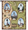 Lighthouses of the Northwest Wall Tapestry C-1336, 10-29Incheswide, 1336-Wh, 1336C, 1336Wh, 26W, 30-39Inchestall, 32H, Beige, Carolina, USAwoven, Coastal, Dowel, Lighthouses, Northwest, Of, Tapestry, The, Vertical, Wall, Wood, tapestries, tapestrys, hangings, and, the