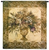 Tuscan Urn Wall Tapestry C-1388, 1388-Wh, 1388C, 1388Wh, 40-49Incheswide, 45W, 50-59Inchestall, 53H, Art, Botanical, Bouquet, Brown, Carolina, USAwoven, Cotton, Floral, Flower, Flowers, Hanging, Of, Pedals, Pink, Tapestries, Tapestry, Tuscan, Urn, Vase, Vertical, Wall, Woven, tapestries, tapestrys, hangings, and, the