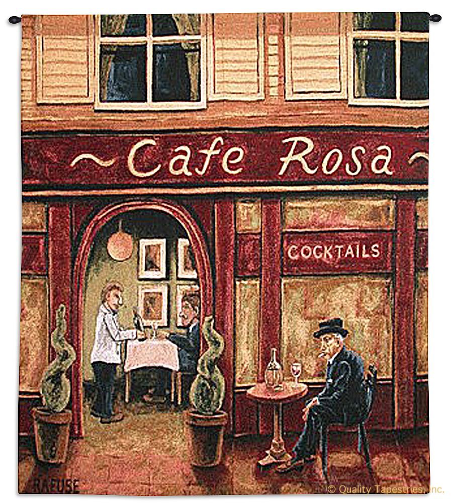 Cafe Rosa Wall Tapestry C-1436, 1436-Wh, 1436C, 1436Wh, 50-59Inchestall, 50-59Incheswide, 53H, 53W, Abstract, Cafe, Carolina, USAwoven, Red, Rosa, Square, Tapestry, Wall, tapestries, tapestrys, hangings, and, the