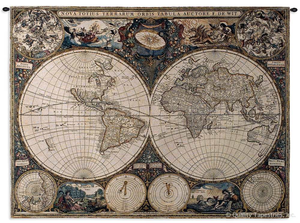 Old World Map Vintage Hemispheres Wall Tapestry C-1447, 1447-Wh, 1447C, 1447Wh, 30-39Inchestall, 38H, 50-59Incheswide, 53W, Ac, Ancient, Antique, Art, Ashley, Brown, Carolina, USAwoven, Cotton, Famous, Geographica, Grande, Hanging, Hemisphere, Hemispheres, Horizontal, Hydrographica, Map, Maps, Nova, Old, Olde, Orbis, Pangea, Tabula, Tapestries, Tapestry, Terrae, Terrarum, Totius, Vintage, Wall, World, Woven, tapestries, tapestrys, hangings, and, the