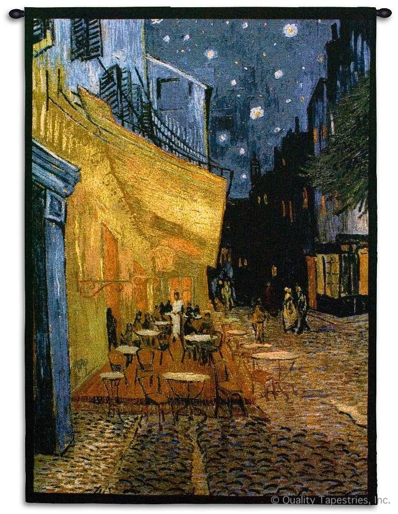 Van Gogh Cafe Terrace at Night Wall Tapestry C-1452, 1452-Wh, 1452C, 1452Wh, 30-39Incheswide, 38W, 50-59Inchestall, 53H, Abstract, Art, Artist, Ashley, At, S, Black, Blue, Border, Cafe, Carolina, USAwoven, Cityscape, Cityscapes, Contemporary, Cotton, De, Erope, Europe, European, Eurupe, Famous, Gogh, Gold, Hanging, Masterpiece, Masterpieces, Modern, Night, Nuit, Old, Painting, Paintings, Purple, Seller, Tapastry, Tapestries, Tapestry, Tapistry, Terrace, Top50, Urope, Van, Vertical, Vincent, Wall, Woven, Yellow, Yellow, Bestseller, tapestries, tapestrys, hangings, and, the