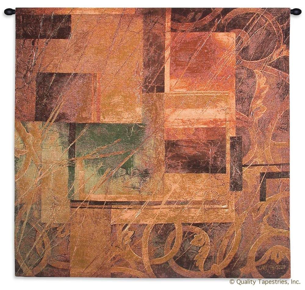 Visual Pattern I Abstract Wall Tapestry C-1575, 1575-Wh, 1575C, 1575Wh, 50-59Inchestall, 50-59Incheswide, 53H, 53W, Abstract, Art, Brown, Carolina, USAwoven, Contemporary, Group, Hanging, I, Modern, Orange, Pattern, Square, Tapastry, Tapestries, Tapestry, Tapistry, Visual, Wall, tapestries, tapestrys, hangings, and, the