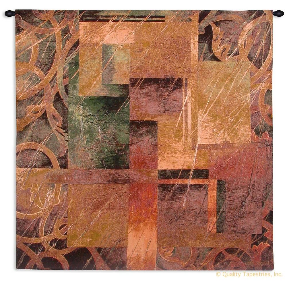 Visual Pattern II Wall Tapestry C-1576, 1576-Wh, 1576C, 1576Wh, 50-59Inchestall, 50-59Incheswide, 53H, 53W, Abstract, Carolina, USAwoven, Group, Ii, Orange, Pattern, Square, Tapestry, Visual, Wall, tapestries, tapestrys, hangings, and, the