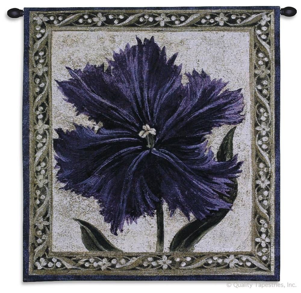 Purple Tulip Wall Tapestry C-1721, 10-29Incheswide, 1721-Wh, 1721C, 1721Wh, 27W, 30-39Inchestall, 30H, Abstract, Art, Botanical, Carolina, USAwoven, Contemporary, Cotton, Floral, Flower, Flowers, Hanging, Modern, Pedals, Purple, Square, Sss, Tapastry, Tapestries, Tapestry, Tapistry, Tulip, Wall, Woven, tapestries, tapestrys, hangings, and, the