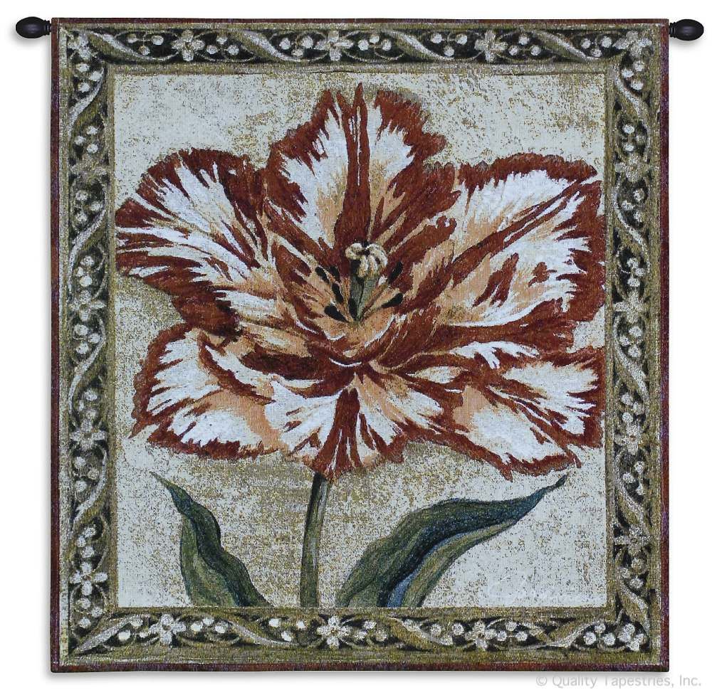 Red Tulip I Abstract Wall Tapestry C-1722, 10-29Incheswide, 1722-Wh, 1722C, 1722Wh, 27W, 30-39Inchestall, 30H, Abstract, Art, Botanical, Brown, Carolina, USAwoven, Contemporary, Cotton, Floral, Flower, Flowers, Group, Hanging, I, Modern, Pedals, Red, Square, Tapastry, Tapestries, Tapestry, Tapistry, Tulip, Wall, Woven, tapestries, tapestrys, hangings, and, the