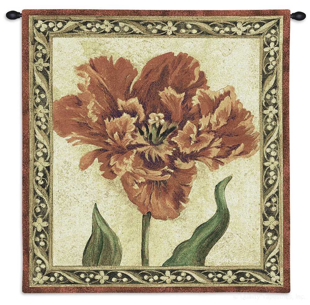 Red Tulip II Abstract Wall Tapestry C-1724, 10-29Incheswide, 1724-Wh, 1724C, 1724Wh, 27W, 30-39Inchestall, 30H, Abstract, Art, Botanical, Brown, Carolina, USAwoven, Contemporary, Cotton, Floral, Flower, Flowers, Group, Hanging, Ii, Modern, Pedals, Red, Square, Tapastry, Tapestries, Tapestry, Tapistry, Tulip, Wall, Woven, tapestries, tapestrys, hangings, and, the