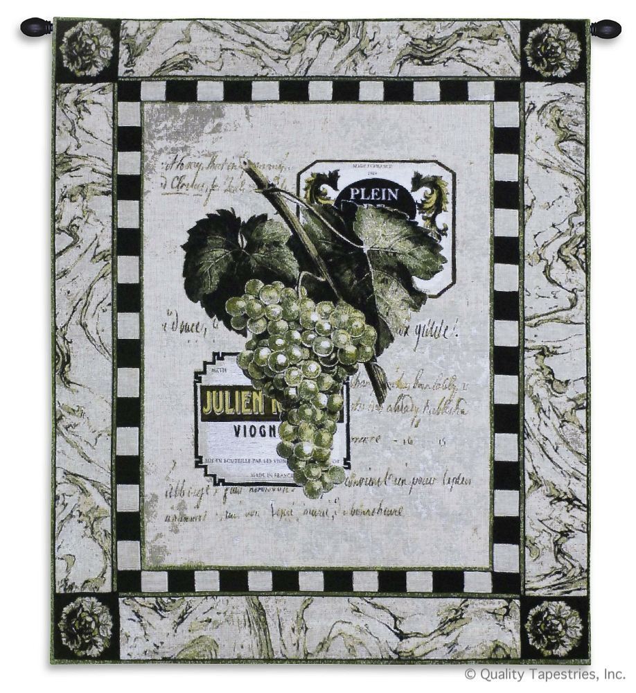 Grapes & Labels I Wall Tapestry C-1727, &, 10-29Incheswide, 1727-Wh, 1727C, 1727Wh, 27W, 30-39Inchestall, 33H, Alcohol, Art, Brown, Carolina, USAwoven, Cotton, Grapes, Green, Group, Hanging, I, Labels, Spirits, Tapestries, Tapestry, Vertical, Vineyard, Wall, Wine, Woven, tapestries, tapestrys, hangings, and, the