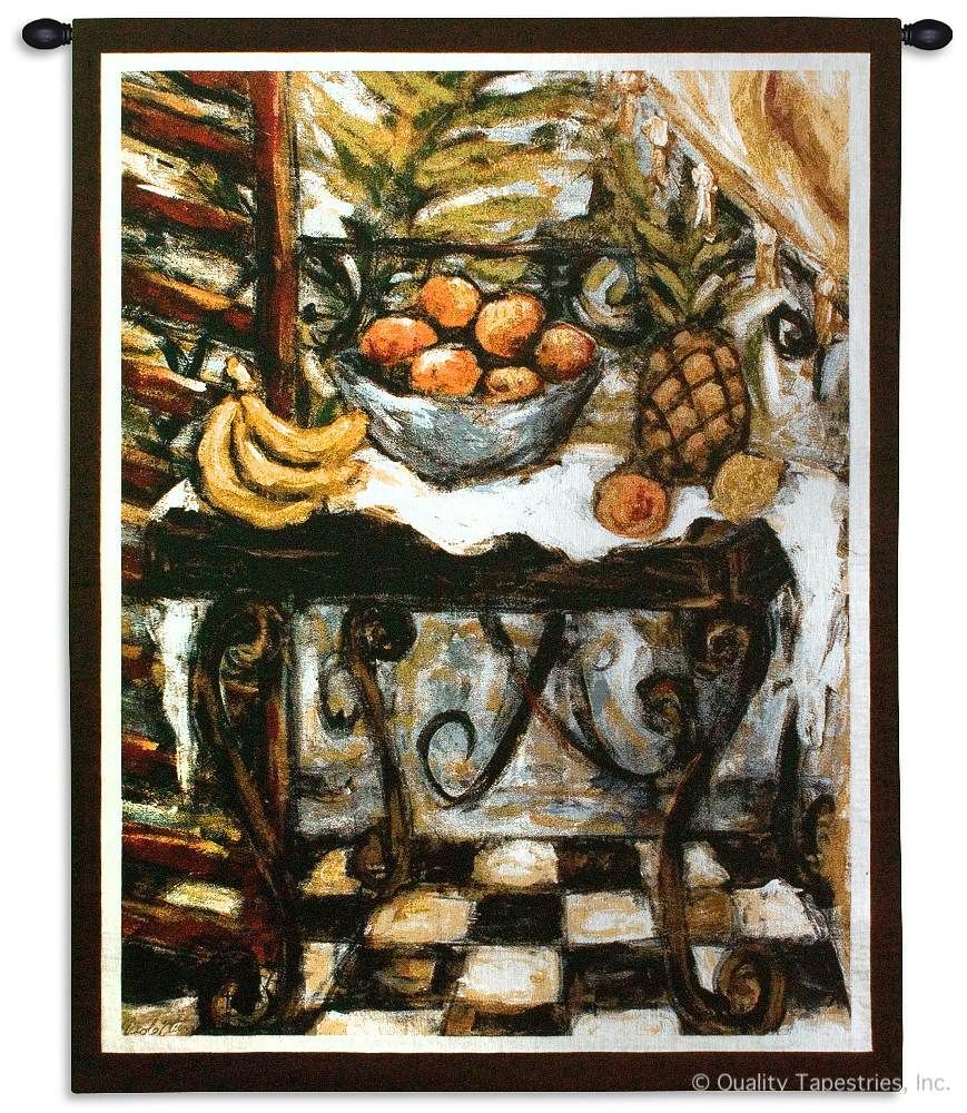 Modern Still Life Abstract Wall Tapestry C-1730, 1730-Wh, 1730C, 1730Wh, 40-49Incheswide, 41W, 50-59Inchestall, 53H, Abstract, Art, Carolina, USAwoven, Contemporary, Cotton, Dark, Fruit, Grapes, Hanging, Life, Modern, Old, Still, Tapastry, Tapestries, Tapestry, Tapistry, Vertical, Wall, Woven, tapestries, tapestrys, hangings, and, the