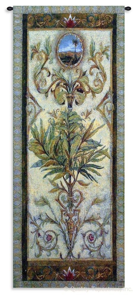 Textured View I Wall Tapestry C-1842, 10-29Incheswide, 1842-Wh, 1842C, 1842Wh, 24W, 50-59Inchestall, 53H, Carolina, USAwoven, Cream, Green, Group, I, Landscape, Tapestry, Textured, Vertical, View, Wall, tapestries, tapestrys, hangings, and, the