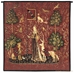 Lady and the Unicorn Sense of Touch Red Wall Tapestry - C-2056