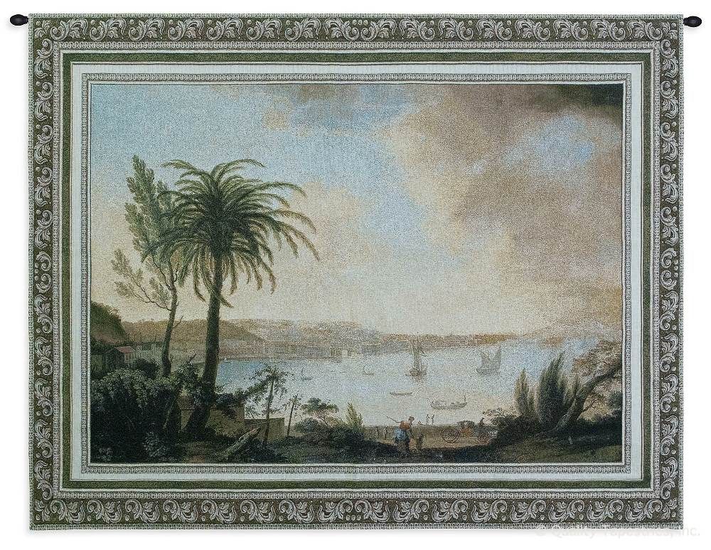 View of Naples Wall Tapestry C-2082, Carolina, USAwoven, Tapestry, Coastal, Beige, 50-59Incheswide, 40-49Inchestall, Horizontal, Cotton, Woven, Wall, Hanging, Tapestries, tapestries, tapestrys, hangings, and, the
