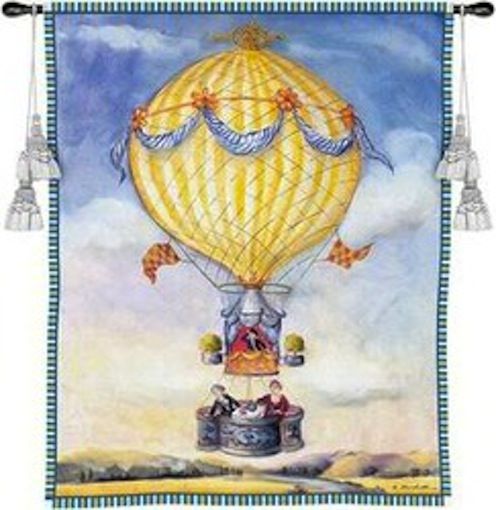 Hot Air Balloon High Tea Wall Tapestry C-2143, 10-29Incheswide, 2143-Wh, 2143C, 2143Wh, 27W, 30-39Inchestall, 34H, Air, Art, Baby, Balloon, Blue, Carolina, USAwoven, Child, ChildS, ChildrenS, Childrens, Childs, Cotton, Fun, Hanging, High, Hot, Infant, Kid, KidS, Kids, Newborn, Tapestries, Tapestry, Tea, Toddler, Vertical, Wall, Woven, tapestries, tapestrys, hangings, and, the