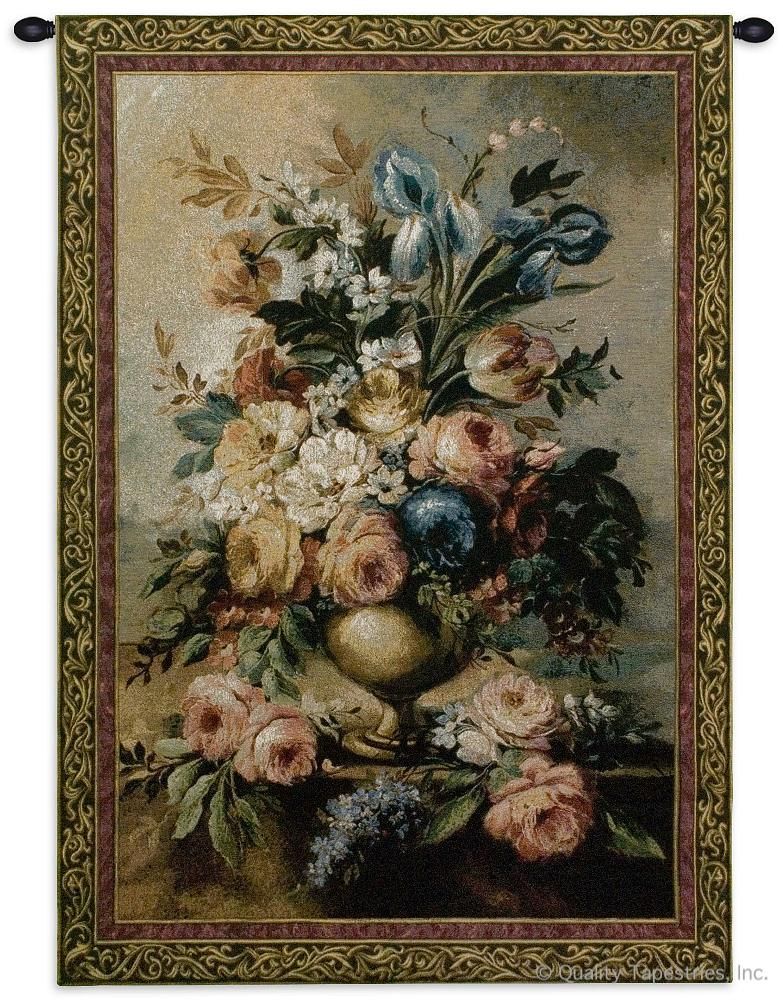 Mothers Bouquet Wall Tapestry C-2147M, 2147-Wh, 2147C, 2147Cm, 2147Wh, 2186-Wh, 2186C, 2186Wh, 30-39Incheswide, 38W, 50-59Inchestall, 50-59Incheswide, 53H, 53W, 70-79Inchestall, 76H, Art, Border, Botanical, Bouquet, Brown, Carolina, USAwoven, Cotton, Floral, Flower, Flowers, Hanging, Life, Mothers, Pedals, Pink, Red, Still, Tapestries, Tapestry, Vertical, Wall, Woven, tapestries, tapestrys, hangings, and, the