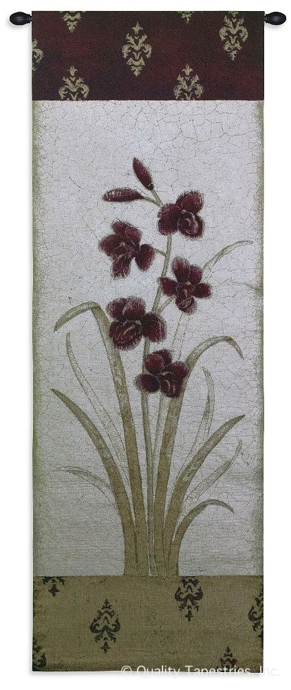 Kimono Orchid Crim II Wall Tapestry C-2171, Carolina, USAwoven, Tapestry, Floral, Red, Crimson, 10-29Incheswide, 70-79Inchestall, Vertical, Cotton, Woven, Wall, Hanging, Tapestries, tapestries, tapestrys, hangings, and, the