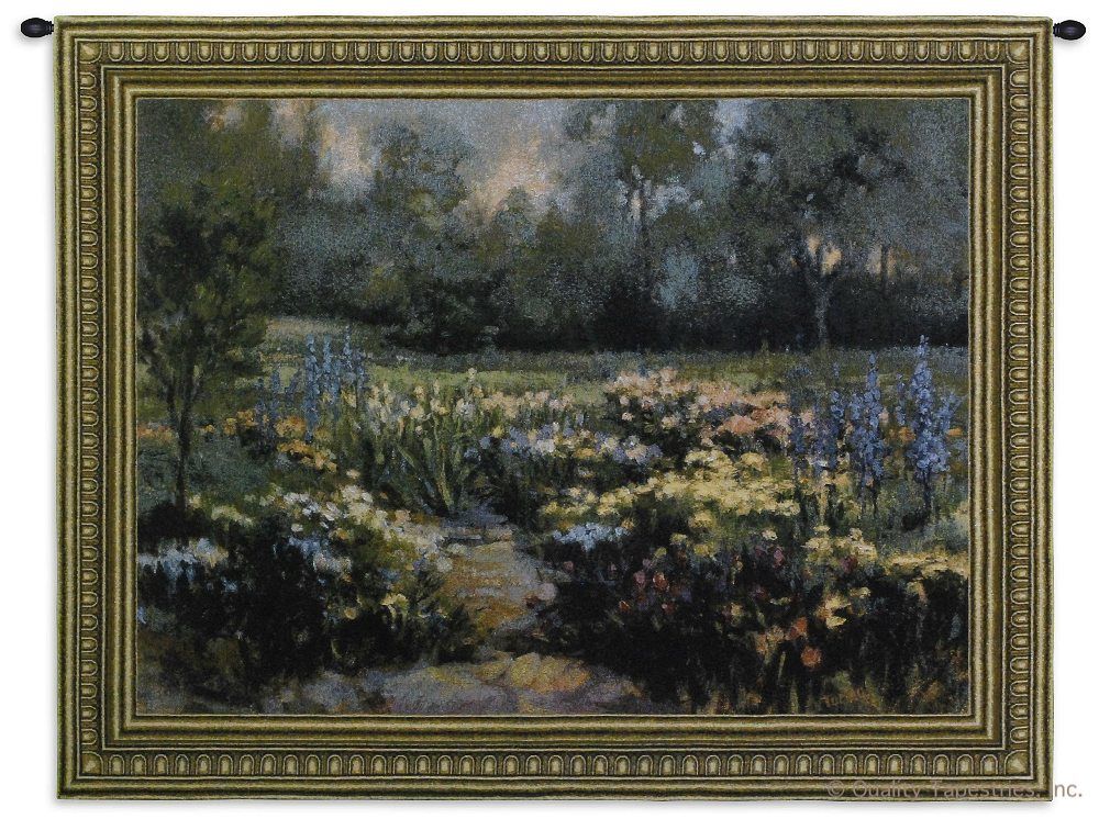 Delphinium Wall Tapestry C-2200, Carolina, USAwoven, Tapestry, Floral, Green, 50-59Incheswide, 40-49Inchestall, Horizontal, Cotton, Woven, Wall, Hanging, Tapestries, tapestries, tapestrys, hangings, and, the