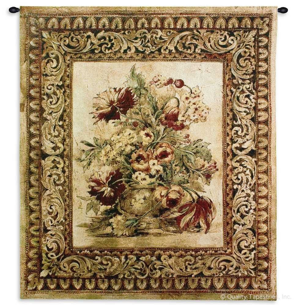 Porto Sienna Floral Wall Tapestry C-2204, 2204-Wh, 2204C, 2204Wh, 40-49Incheswide, 40W, 50-59Inchestall, 53H, Art, Botanical, Brown, Carolina, USAwoven, Cotton, Floral, Flower, Flowers, Hanging, Pedals, Porto, Red, Sienna, Tapestries, Tapestry, Vertical, Vvv, Wall, Woven, tapestries, tapestrys, hangings, and, the