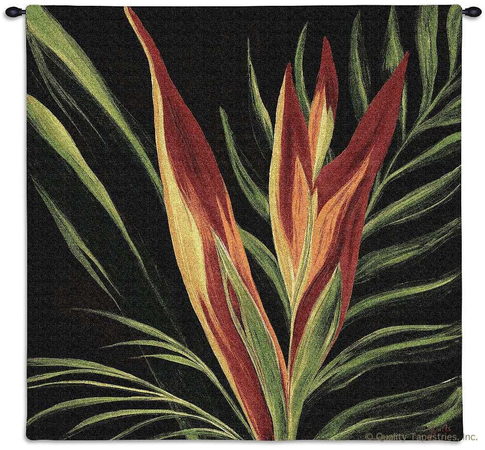 Birds of Paradise Wall Tapestry C-2231, 2231-Wh, 2231C, 2231Wh, 50-59Inchestall, 50-59Incheswide, 53H, 53W, Abstract, Art, S, Birds, Black, Botanical, Carolina, USAwoven, Contemporary, Cotton, Dark, Floral, Flower, Flowers, Hanging, Modern, Of, Orange, Paradise, Pedals, Seller, Square, Tapastry, Tapestries, Tapestry, Tapistry, Tropical, Wall, Woven, Woven, tapestries, tapestrys, hangings, and, the