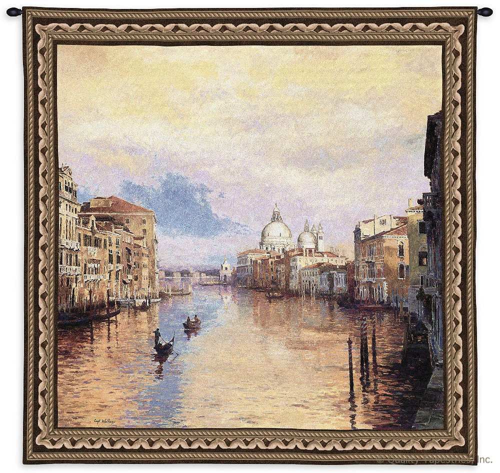 Grand Venetian Canal Wall Tapestry C-2264, 2264-Wh, 2264C, 2264Wh, 50-59Inchestall, 50-59Incheswide, 53H, 53W, Art, Brown, Canal, Carolina, USAwoven, Cityscape, Cotton, Erope, Europe, European, Eurupe, Grand, Hanging, Italian, Italy, Square, Tapestries, Tapestry, Urope, Venetian, Venice, Wall, Woven, tapestries, tapestrys, hangings, and, the
