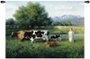 Country Girl Wall Tapestry C-2329, Carolina, USAwoven, Tapestry, Animal, Green, Cows, 30-39Incheswide, 10-29Inchestall, Horizontal, Cotton, Woven, Wall, Hanging, Tapestries, tapestries, tapestrys, hangings, and, the