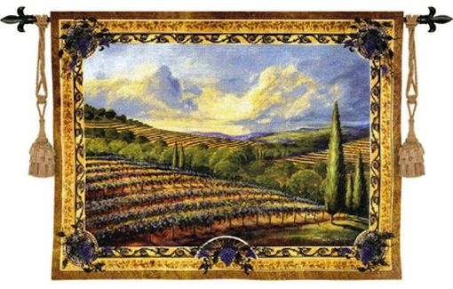 Napa Valley Wall Tapestry C-2382, 2382-Wh, 2382C, 2382Wh, 40-49Inchestall, 40H, 50-59Incheswide, 53W, Art, Ashley, Blue, California, Carolina, USAwoven, Cotton, Gold, Grape, Grapes, Green, Hanging, Horizontal, Landscape, Napa, New, Purple, Tapestries, Tapestry, Tapistry, Valley, Vine, Vineyard, Vineyards, Wall, Wine, Woven, tapestries, tapestrys, hangings, and, the