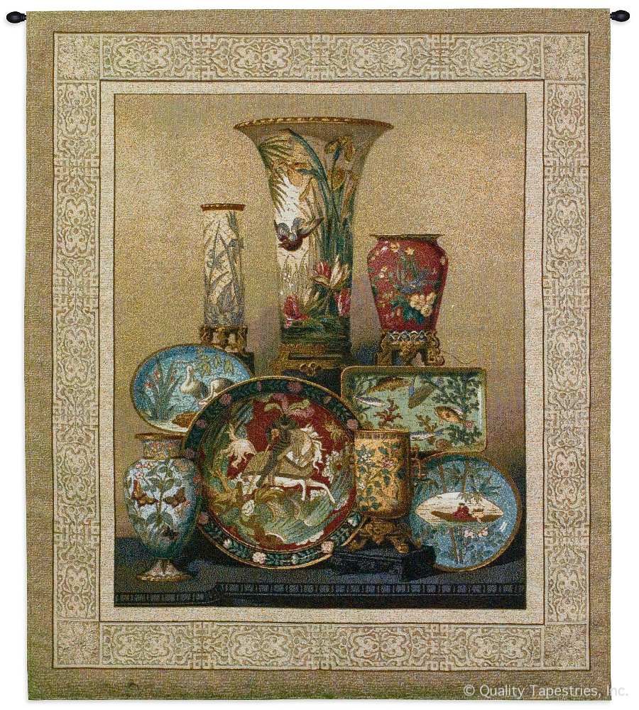 Elkingtons Cloisonne Wall Tapestry C-2703, &, 2703-Wh, 2703C, 2703Wh, 50-59Incheswide, 53W, 60-69Inchestall, 60H, Art, Beige, Brown, Carolina, USAwoven, China, Cloisonne, Cotton, ElkingtonS, Hanging, Large, Oriental, Plates, Pots, Pottery, Tapestries, Tapestry, Urn, Urns, Vertical, Wall, Woven, tapestries, tapestrys, hangings, and, the