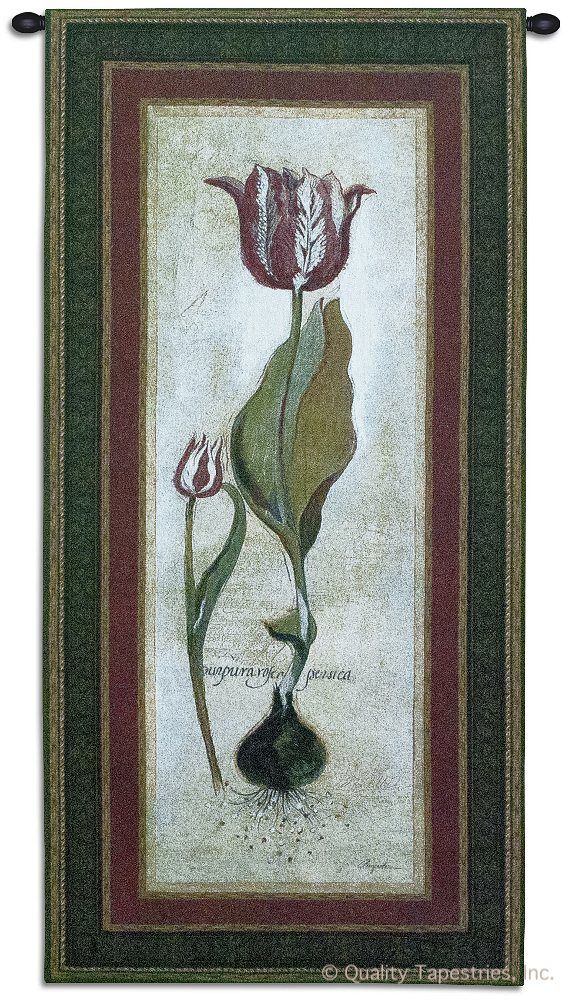 Tulipia Vidoncello III Wall Tapestry C-2724, Carolina, USAwoven, Tapestry, Floral, Medieval, Purple, Border, 10-29Incheswide, 50-59Inchestall, Vertical, Cotton, Woven, Wall, Hanging, Tapestries, tapestries, tapestrys, hangings, and, the