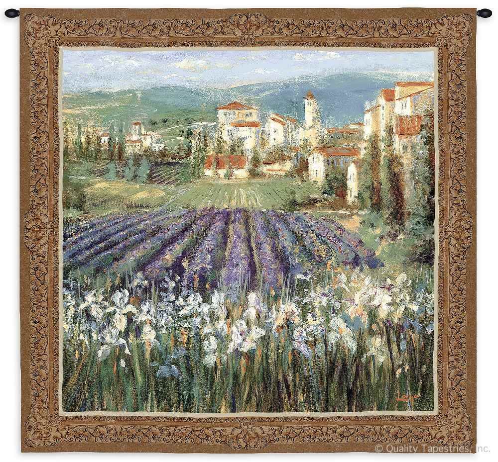 Provincial Village Landscape Wall Tapestry C-2727, 2727-Wh, 2727C, 2727Wh, 50-59Inchestall, 50-59Incheswide, 53H, 53W, Art, Carolina, USAwoven, Cotton, Earth, Erope, Estate, Europe, European, Eurupe, Field, Floral, Flowers, France, French, Hanging, Home, Italian, Italy, Landscape, Landscapes, Provincial, Purple, Scene, Spain, Spanish, Square, Sss, Tapestries, Tapestry, Tuscan, Tuscany, Urope, Villa, Village, Wall, Woven, tapestries, tapestrys, hangings, and, the