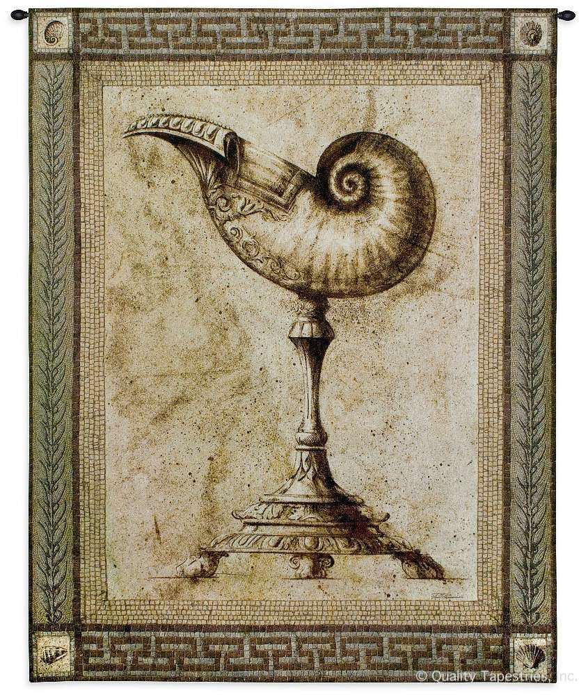 Ornamentum Umblic Naut Wall Tapestry C-2818, Carolina, USAwoven, Tapestry, Coastal, Abstract, Shell, Cream, Gold, 40-49Incheswide, 50-59Inchestall, Vertical, Cotton, Woven, Wall, Hanging, Tapestries, tapestries, tapestrys, hangings, and, the