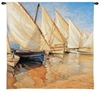 White Sails I Wall Tapestry C-2825, Carolina, USAwoven, Tapestry, Coastal, Nautical, Group, Boats, White, Blue, 50-59Incheswide, 50-59Inchestall, Square, Cotton, Woven, Wall, Hanging, Tapestries, tapestries, tapestrys, hangings, and, the