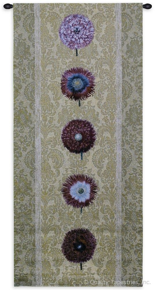 Floating Botanicals I Wall Tapestry C-2894, 10-29Incheswide, 26W, 2894-Wh, 2894C, 2894Wh, 50-59Inchestall, 57H, Art, Botanical, Botanicals, Brown, Carolina, USAwoven, Cotton, Floating, Floral, Flower, Flowers, Hanging, Long, Narrow, Panel, Pattern, Pedals, Tall, Tapestries, Tapestry, Vertical, Wall, Woven, tapestries, tapestrys, hangings, and, the