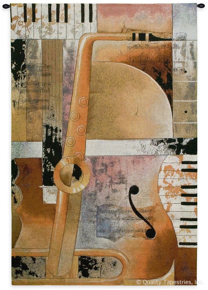 Jazz Medley II Wall Tapestry C-2896, 2896-Wh, 2896C, 2896Wh, 30-39Incheswide, 36W, 50-59Inchestall, 53H, Abstract, Art, Carolina, USAwoven, Contemporary, Cotton, Group, Hanging, Ii, Instrument, Instruments, Jazz, Medley, Modern, Music, Musical, Orange, Piano, Pink, Tapastry, Tapestries, Tapestry, Tapistry, Vertical, Wall, Woven, tapestries, tapestrys, hangings, and, the