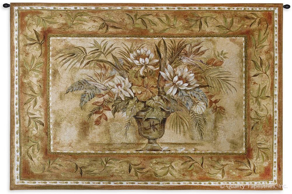 Tropical Bouquet Wall Tapestry C-2905, Carolina, USAwoven, Tapestry, Still, Life, Floral, Brown, Green, 50-59Incheswide, 30-39Inchestall, Horizontal, Cotton, Woven, Wall, Hanging, Tapestries, tapestries, tapestrys, hangings, and, the