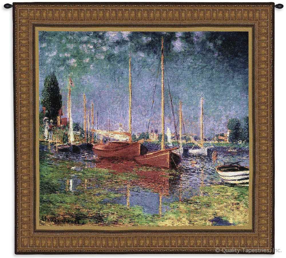 Argenteuil Wall Tapestry C-2955, Carolina, USAwoven, Tapestry, Famous, Pieces, Nautical, Boats, Red, Blue, Green, Coastal, 50-59Incheswide, 50-59Inchestall, Square, Cotton, Woven, Wall, Hanging, Tapestries, tapestries, tapestrys, hangings, and, the