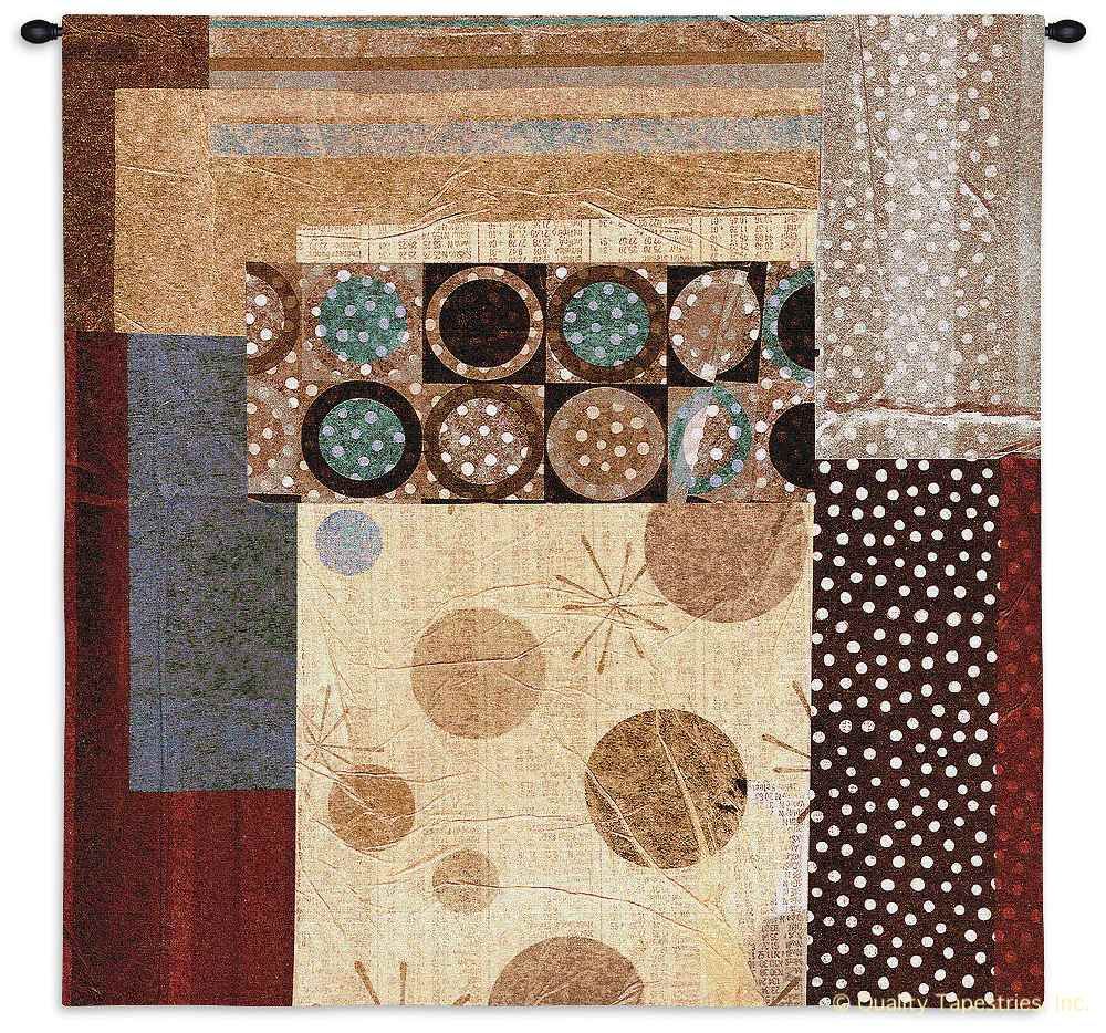 Mondo Dotz I Wall Tapestry C-3039, 3039-Wh, 3039C, 3039Wh, 50-59Inchestall, 50-59Incheswide, 53H, 53W, Abstract, Art, Brown, Carolina, USAwoven, Contemporary, Dotz, Group, Hanging, I, Modern, Mondo, Square, Tapastry, Tapestries, Tapestry, Tapistry, Wall, tapestries, tapestrys, hangings, and, the