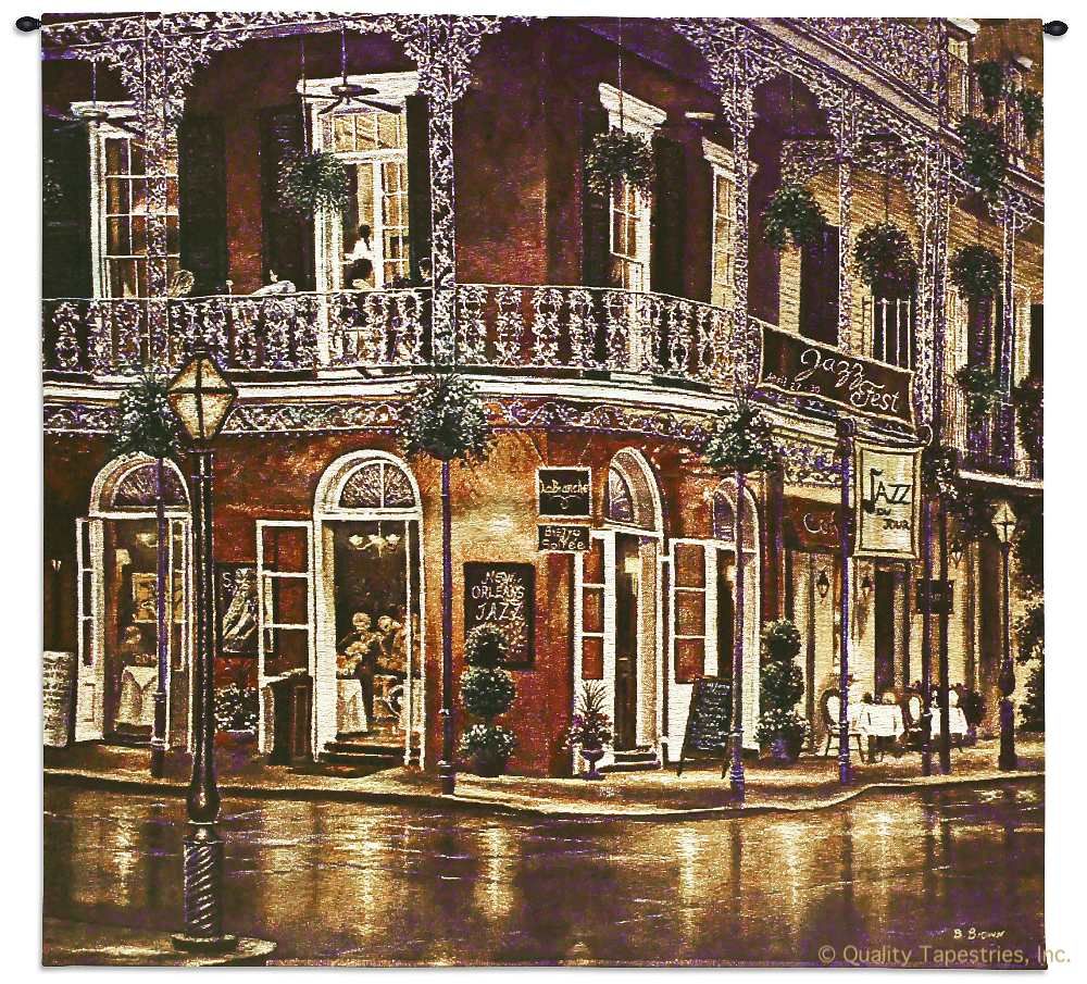 Jazz Du Jour New Orleans Wall Tapestry C-3055, 3055-Wh, Ashley, 3055C, 3055Wh, 50-59Inchestall, 50-59Incheswide, 53H, 53W, Art, S, Carolina, USAwoven, Cityscape, Cityscapes, Cotton, Du, French, Hanging, Jazz, Jour, New, Orleans, Other, Quarter, Red, Seller, Square, Tapestries, Tapestry, Wall, Woven, Woven, Bestseller, betsy, brown, tapestries, tapestrys, hangings, and, the