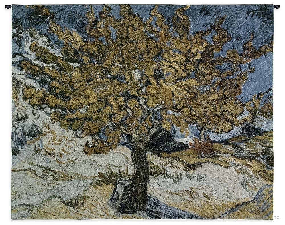 Van Gogh The Mulberry Tree Wall Tapestry C-3085, 3085-Wh, 3085C, 3085Wh, 40-49Inchestall, 44H, 50-59Incheswide, 53W, Abstract, Art, Artist, S, Blue, Carolina, USAwoven, Contemporary, Cotton, Famous, Gogh, Gold, Hanging, Horizontal, Masterpiece, Masterpieces, Modern, Mulberry, Old, Painting, Paintings, Purple, Seller, Tapestries, Tapestry, The, Tree, Van, Vincent, Wall, Woven, Woven, Bestseller, tapestries, tapestrys, hangings, and, the