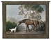 Bay Horse And White Dog Wall Tapestry - C-3094