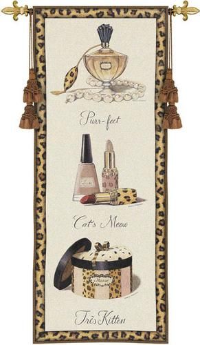 Meow Wall Tapestry C-3105, Carolina, USAwoven, Tapestry, Fashion, Brown, Leopard, Make-Up, Cream, 10-29Incheswide, 50-59Inchestall, Vertical, Cotton, Woven, Wall, Hanging, Tapestries, tapestries, tapestrys, hangings, and, the