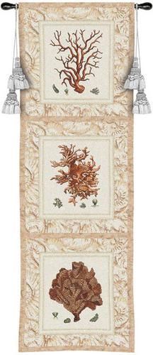 Coral Wall Tapestry C-3119, Carolina, USAwoven, Tapestry, Coastal, Beige, Red, 10-29Incheswide, 40-49Inchestall, Vertical, Cotton, Woven, Wall, Hanging, Tapestries, tapestries, tapestrys, hangings, and, the