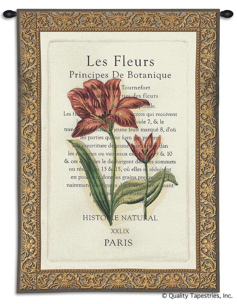 Les Fleurs II Wall Tapestry C-3130, 30-39Incheswide, 3130-Wh, 3130C, 3130Wh, 38W, 50-59Inchestall, 53H, Art, Botanical, Carolina, USAwoven, Cotton, Fleurs, Floral, Flower, Flowers, Group, Hanging, Ii, Les, Pedals, Pink, Tapestries, Tapestry, Vertical, Wall, Woven, tapestries, tapestrys, hangings, and, the