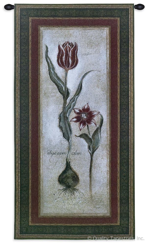 Red Tulip Study I Wall Tapestry C-3134, 10-29Incheswide, 26W, 3134-Wh, 3134C, 3134Wh, 50-59Inchestall, 55H, Art, Botanical, Carolina, USAwoven, Cotton, Floral, Flower, Flowers, Group, Hanging, I, Pedals, Red, Study, Tapestries, Tapestry, Tulip, Vertical, Wall, Woven, tapestries, tapestrys, hangings, and, the