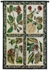 Floral Quad Wall Tapestry C-3141, Carolina, USAwoven, Tapestry, Botanical, Animal, Green, Red, Black, White, Zebra, 30-39Incheswide, 50-59Inchestall, Vertical, Cotton, Woven, Wall, Hanging, Tapestries, tapestries, tapestrys, hangings, and, the