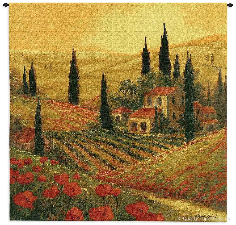 Poppies of Tuscany Wall Tapestry C-3415, 3415-Wh, Ashley, 3415C, 3415Wh, 50-59Inchestall, 50-59Incheswide, 53H, 53W, Alcohol, Art, S, Botanical, Brown, Carolina, USAwoven, Cotton, Erope, Estate, Europe, European, Eurupe, Floral, Flower, Flowers, Gold, Hanging, Home, Italian, Italy, Landscape, Of, Pedals, Poppies, Red, Seller, Spirits, Square, Tapestries, Tapestry, Top50, Tuscan, Tuscany, Urope, Vineyard, Wall, Wine, Woven, Woven, Bestseller, tapestries, tapestrys, hangings, and, the, Poppies of Tuscany