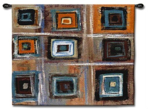 Modern Platform of Venus Wall Tapestry C-3416, 3416-Wh, 3416C, 3416Wh, 50-59Inchestall, 50-59Incheswide, 53H, 53W, Abstract, Art, Blue, Carolina, USAwoven, Contemporary, Hanging, Modern, Of, Orange, Platform, Square, Tapastry, Tapestries, Tapestry, Tapistry, Venus, Wall, tapestries, tapestrys, hangings, and, the