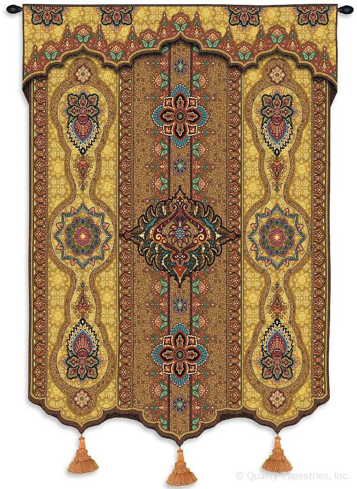Indian Prema Zari Gold Wall Tapestry C-3444, 3444-Wh, 3444C, 3444Wh, 50-59Incheswide, 52W, 60-69Inchestall, 62H, Art, Brown, Carolina, USAwoven, Complex, Cotton, Design, Designs, Gold, Hanging, Indian, Intricate, Pattern, Patterns, Prema, Shapes, Tapestries, Tapestry, Textile, Vertical, Vvv, Wall, Woven, Yellow, Zari, tapestries, tapestrys, hangings, and, the