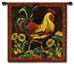 Rooster Rustic Red Abstract Wall Tapestry - C-3563